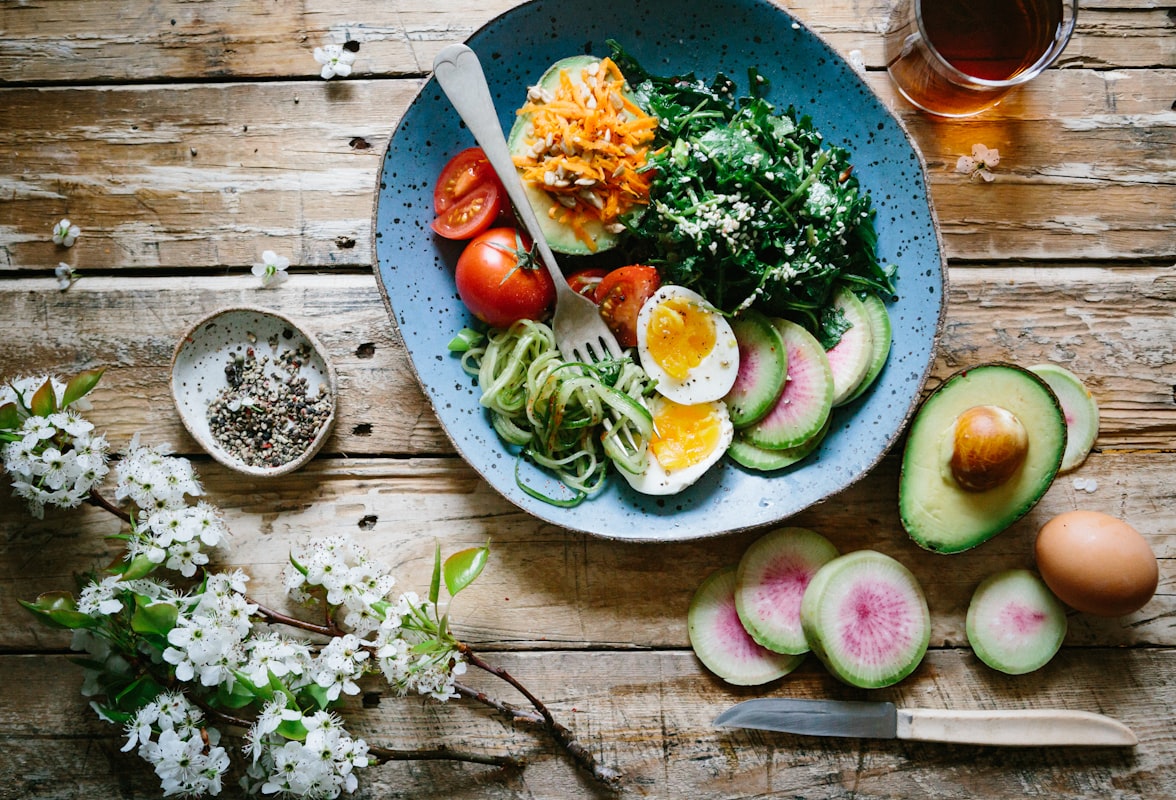 Colorful vegetable salad with seeds